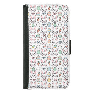 Cute Kawaii Bunny Easter Pattern  Wallet Case