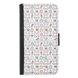 Cute Kawaii Bunny Easter Pattern  Wallet Case
