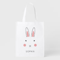 Cute Kawaii Bunny Face Custom Easter Treat Bag