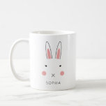 Cute Kawaii Bunny Face Custom Name Easter Coffee Mug<br><div class="desc">Can be fully customized to suit your needs. © Gorjo Designs via Zazzle. // Looking for matching items? Other stationery from the set available in the ‘collections’ section of my store. // Need help customizing your design? Got other ideas? Feel free to contact me (Zoe) directly via the link below...</div>