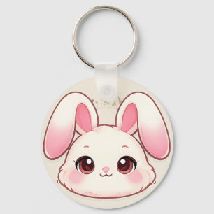 Cute Kawaii Bunny Face Keychain