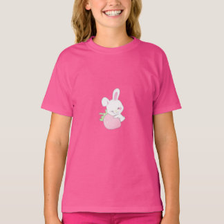 Cute Kawaii Bunny - Hot Pink T-shirt 