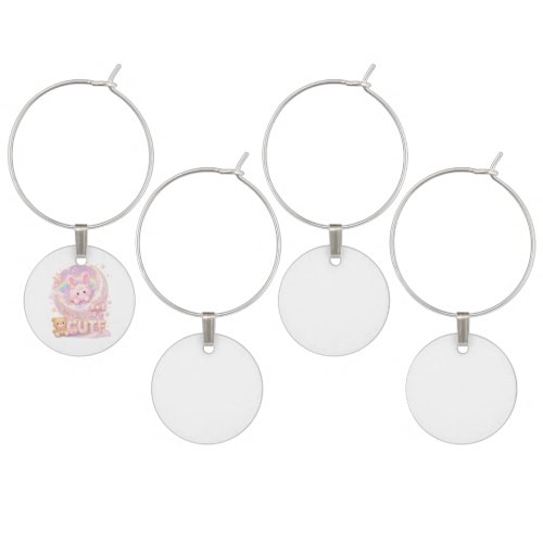 Cute Kawaii Bunny Moon Canvas Print Wine Charm