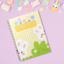 Cute Kawaii Bunny Pastel Spring Flowers