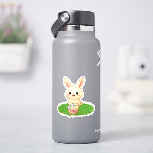Cute Kawaii Bunny with Easter Eggs Sticker  (HydroFlask)
