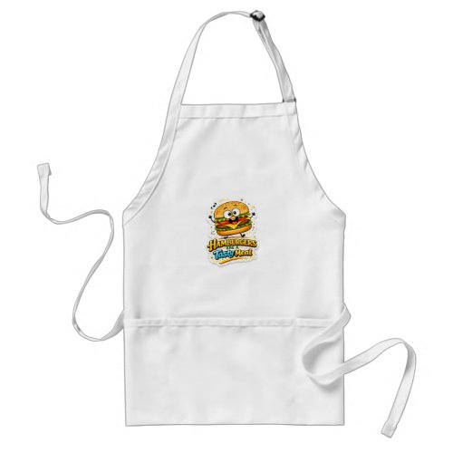 Cute Kawaii Burger Character T-Shirt Design Adult Apron
