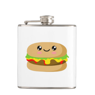 Cute Kawaii burger. Flask