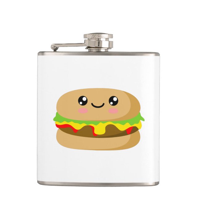 Cute Kawaii burger. Flask (Front)