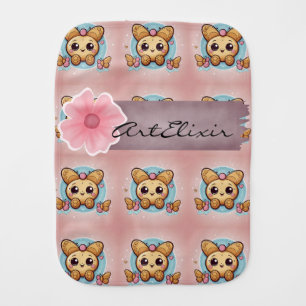 Cute Kawaii Butterfly Cookies Print Baby Burp Cloth