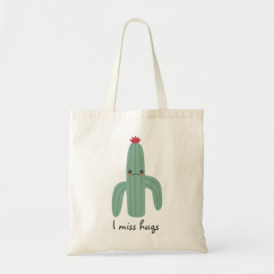 Cute Kawaii Cactus Misses Hugs Tote Bag