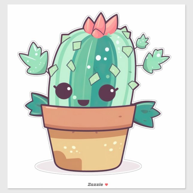 Cute kawaii cactus  sticker (Sheet)