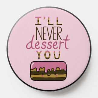 Cute Kawaii Cake dessert with Text Illustration PopSocket