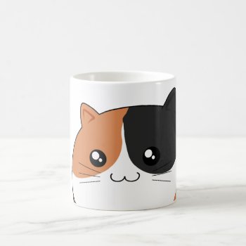 Cute Kawaii Calico Kitty Cat Coffee Mug by DiaSuuArt at Zazzle