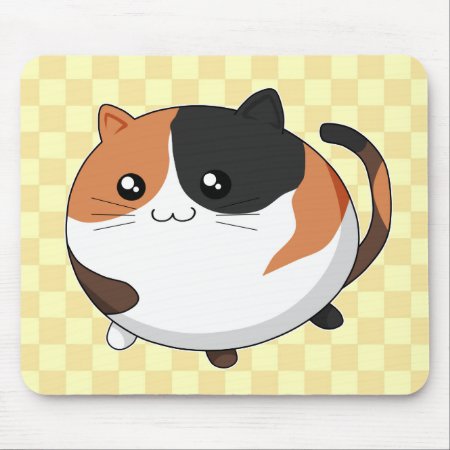 Cute Kawaii Calico Kitty Cat Mouse Pad