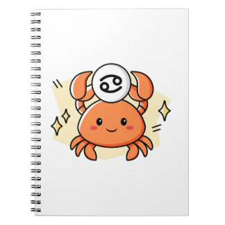 Cute Kawaii Cancer Zodiac Crab Notebook