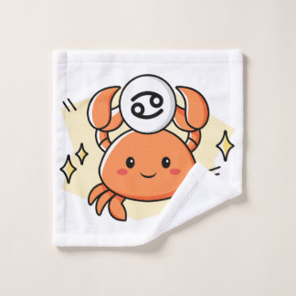 Cute Kawaii Cancer Zodiac Crab Wash Cloth