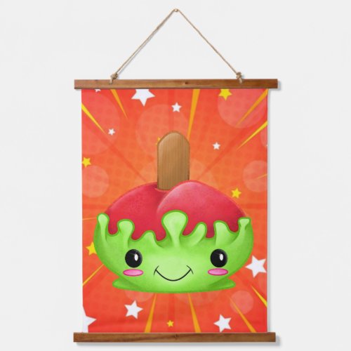 Cute Kawaii Candy Apple Wood Topped Wall Tapestry