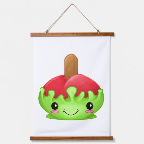 Cute Kawaii Candy Apple Wood Topped Wall Tapestry