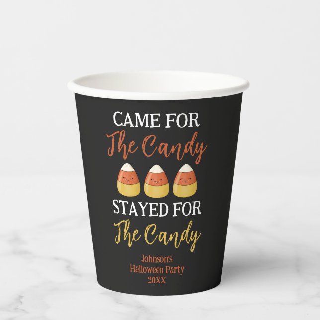 Cute Kawaii Candy Corn Halloween Costume Party  Paper Cups (Front)