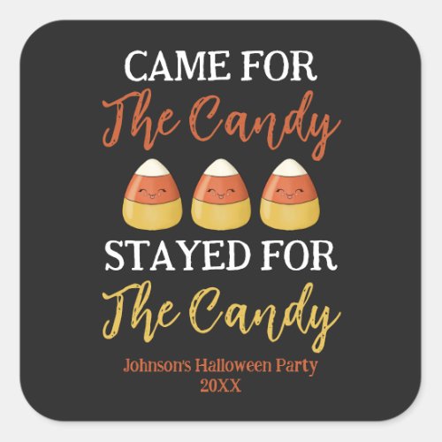 Cute Kawaii Candy Corn Halloween Costume Party  Square Sticker