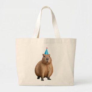 Cute Kawaii Capybara Aesthetic Illustration Large Tote Bag