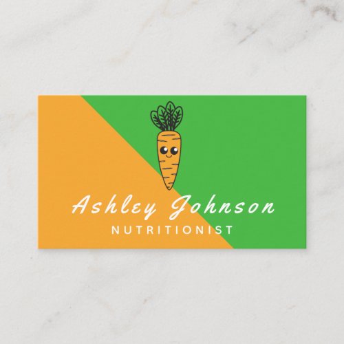 Cute Kawaii Carrot Dietitian Nutritionist Foodie   Business Card