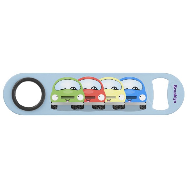 Cute kawaii cars cartoon illustration bar key (Front (Horizontal))