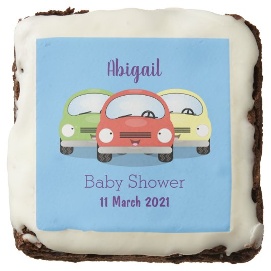 Cute kawaii cars cartoon illustration brownie (Front)