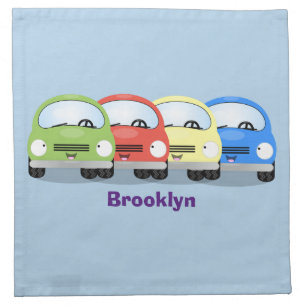 Cute kawaii cars cartoon illustration cloth napkin