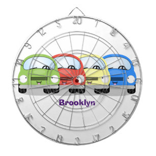 Cute kawaii cars cartoon illustration dart board