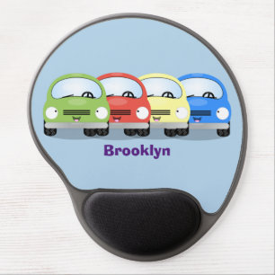 Cute kawaii cars cartoon illustration gel mouse pad