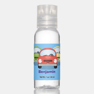Cute kawaii cars cartoon illustration hand sanitizer