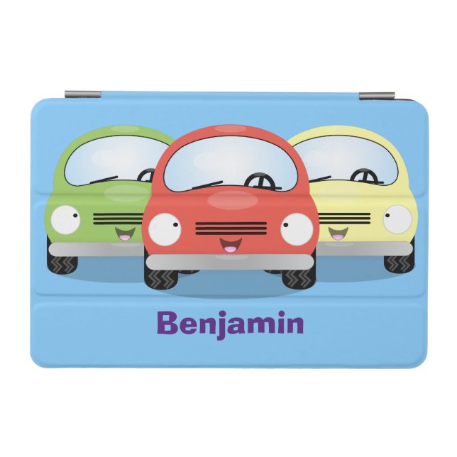 Cute kawaii cars cartoon illustration iPad mini cover (Horizontal)