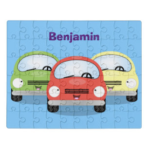 Cute kawaii cars cartoon illustration jigsaw puzzle