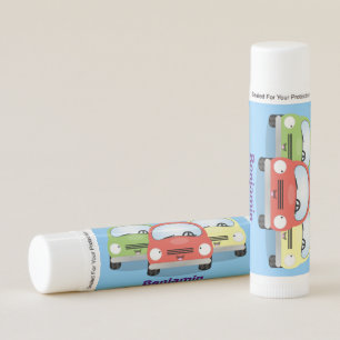 Cute kawaii cars cartoon illustration lip balm