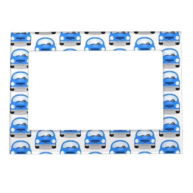 Cute kawaii cars cartoon illustration magnetic frame (Front)