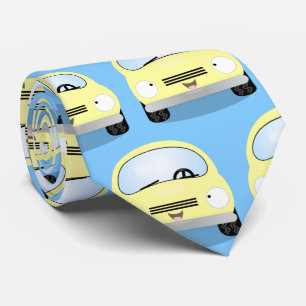 Cute kawaii cars cartoon illustration neck tie