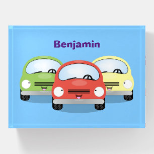 Cute kawaii cars cartoon illustration paperweight