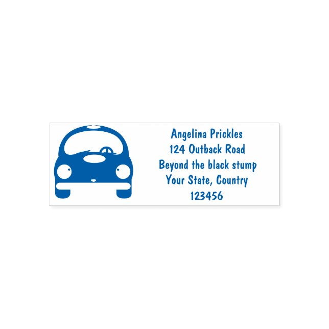 Cute kawaii cars cartoon illustration self-inking stamp (Design)