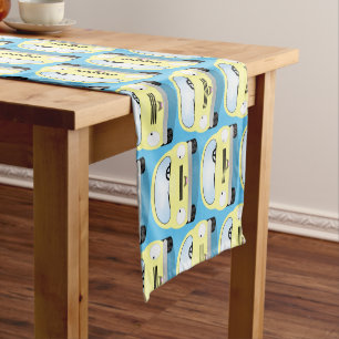 Cute kawaii cars cartoon illustration short table runner