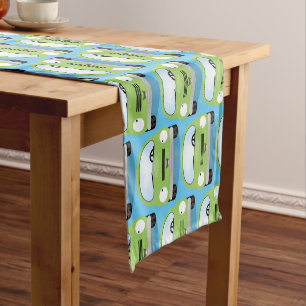 Cute kawaii cars cartoon illustration short table runner