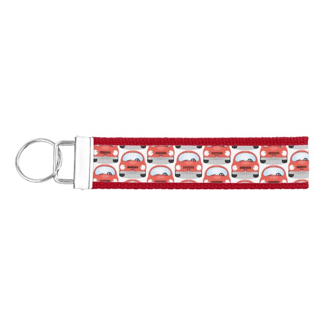 Cute kawaii cars cartoon illustration wrist keychain (Keys on Left)