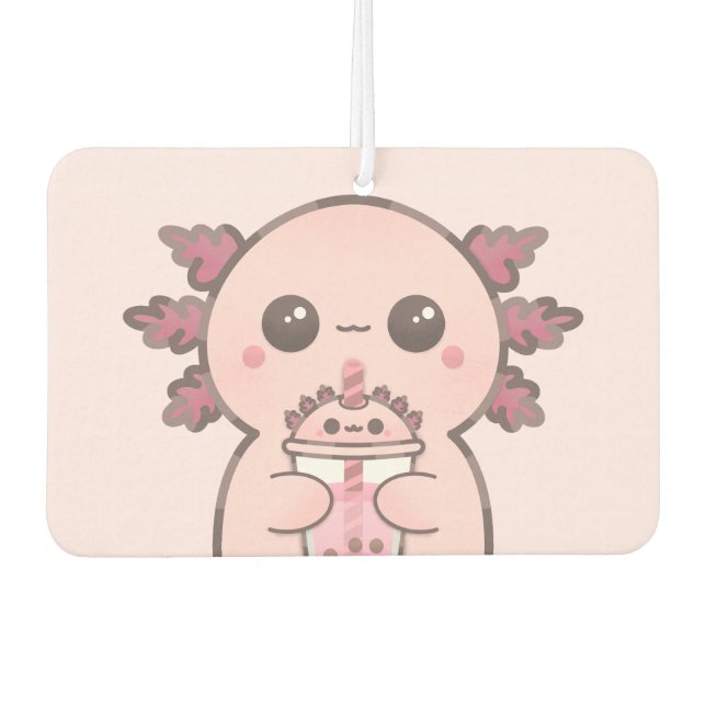 Cute Kawaii Cartoon Axolotl Air Freshener (Front)