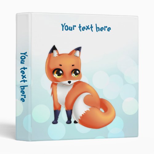 Cute Kawaii cartoon fox Binder