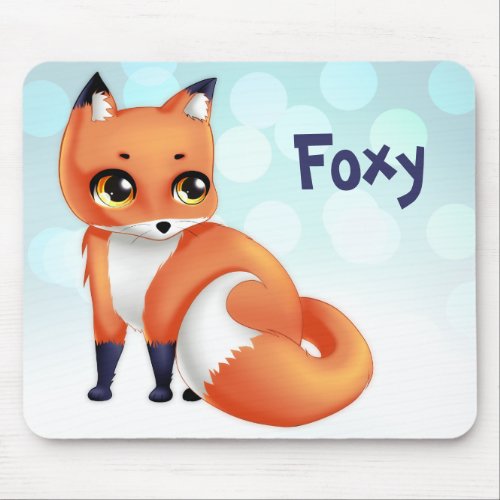 Cute Kawaii cartoon fox Mouse Pad