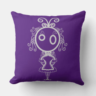 Cute Kawaii Cartoon Girl Throw Pillow