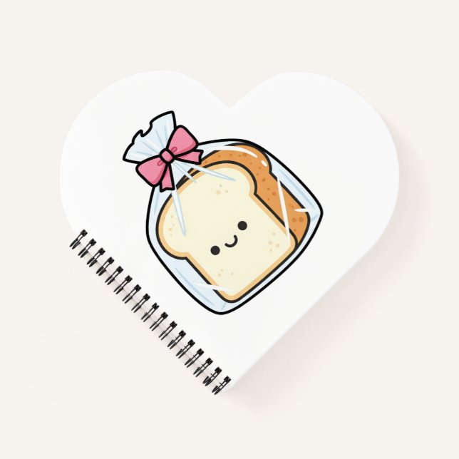 Cute Kawaii Cartoon Illustration of Sliced Bread  Notebook (Front)