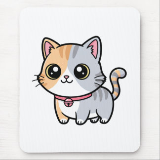 Cute Kawaii Cartoon Kitten Mascot Mouse Pad