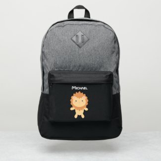 Cute Kawaii Cartoon Lion Boy Kids Port Authority® Backpack