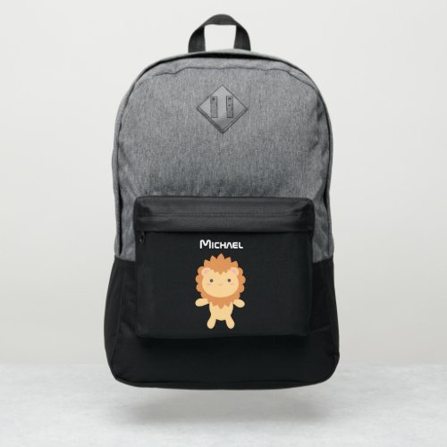 Cute Kawaii Cartoon Lion Boy Kids Port Authority Backpack